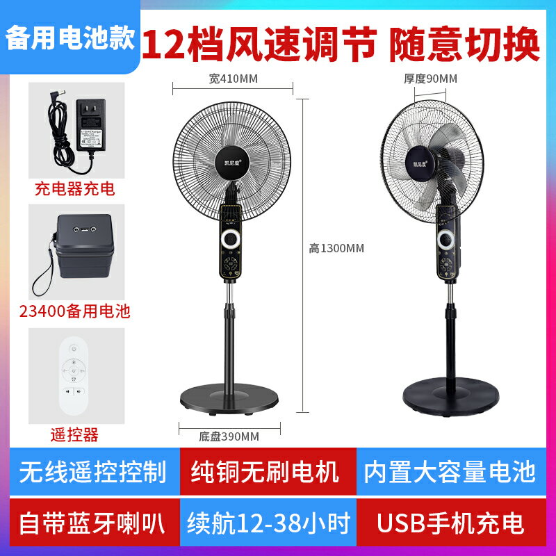 {可打統編 保固一年}18寸充電風扇超長續航大風力太陽能戶外大電池便攜式大功率落地扇 0