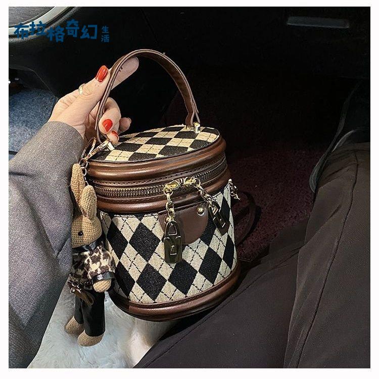 高階感 小眾 包包 女個性女包 流行 四季網紅 手提水桶包 時尚 單肩斜挎包 [PP0515061]
