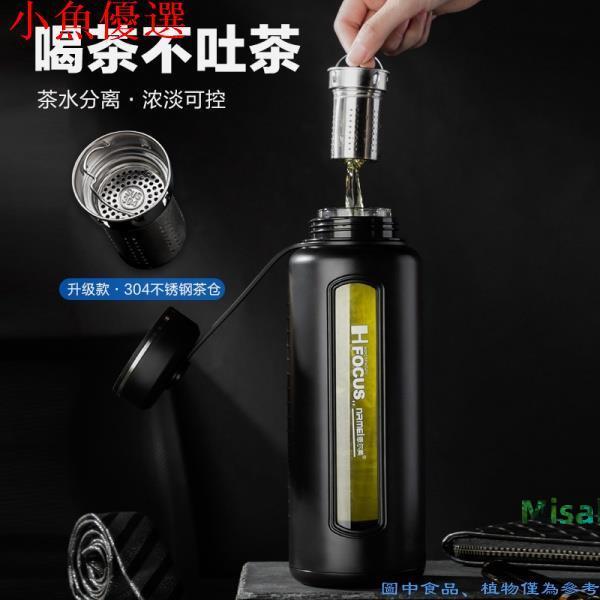 茶水分離杯 ☆超大容量大號2000ML防摔玻璃水杯 男帶蓋便攜茶水分離-Misaki精品