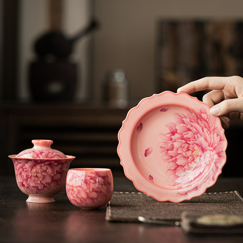 手工汝窯｜豬油凍粉釉蓮花壺