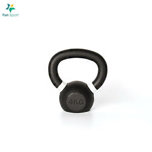馬克斯-4kg(白)-經典鑄鐵壺鈴（kettlebell/ weight training/Gym equipment ）FunSport