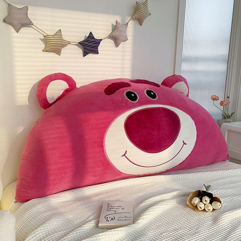 【免運】美雅閣| 迪士尼草莓熊可愛床頭大靠背公主風臥室兒童榻榻米床上靠墊靠枕