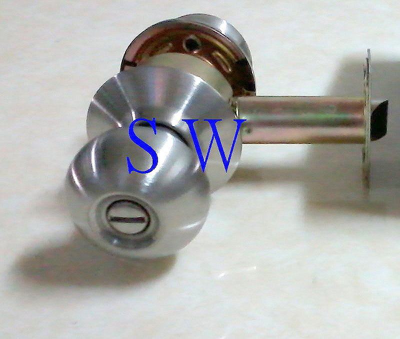《LockWare》廣安牌 C9610型 喇叭鎖 (無鎖匙) 60mm 浴廁鎖 浴室鎖 廁所門用 不銹鋼磨砂銀色