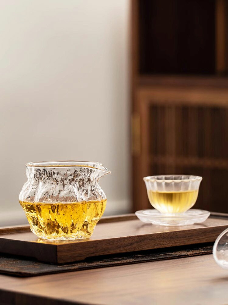 金少耐熱玻璃倒茶公道杯加厚分茶器核桃茶海茶碗茶杯家用功夫茶具