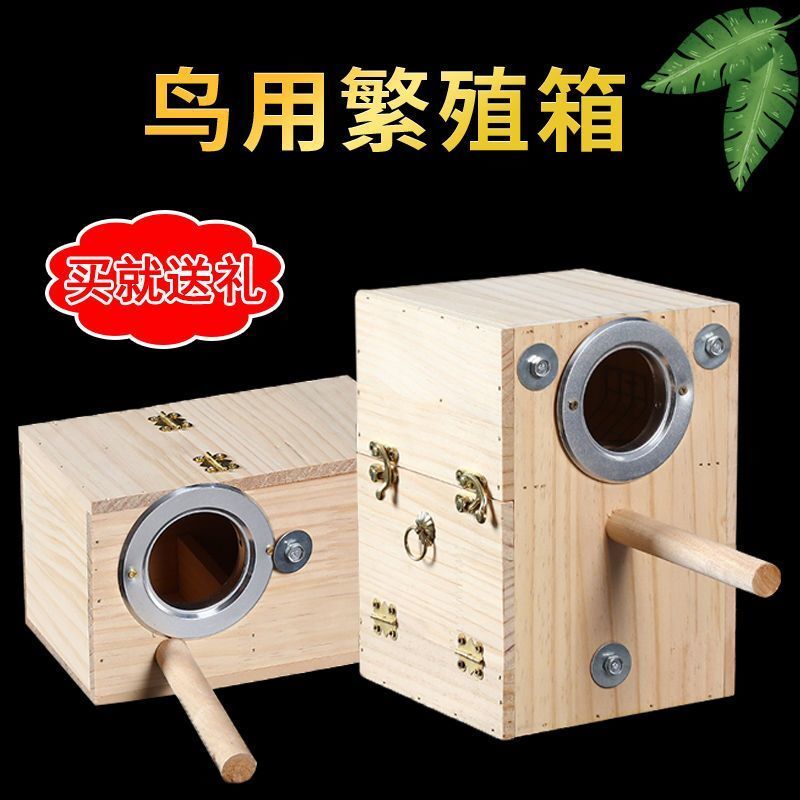 寵物龍子 虎皮鸚鵡牡丹實木鳥窩橫式掛窩豎式鳥窩鳥巢戶外內掛保暖繁殖箱 鳥箱 小箱子 實木箱 小木箱 養殖箱