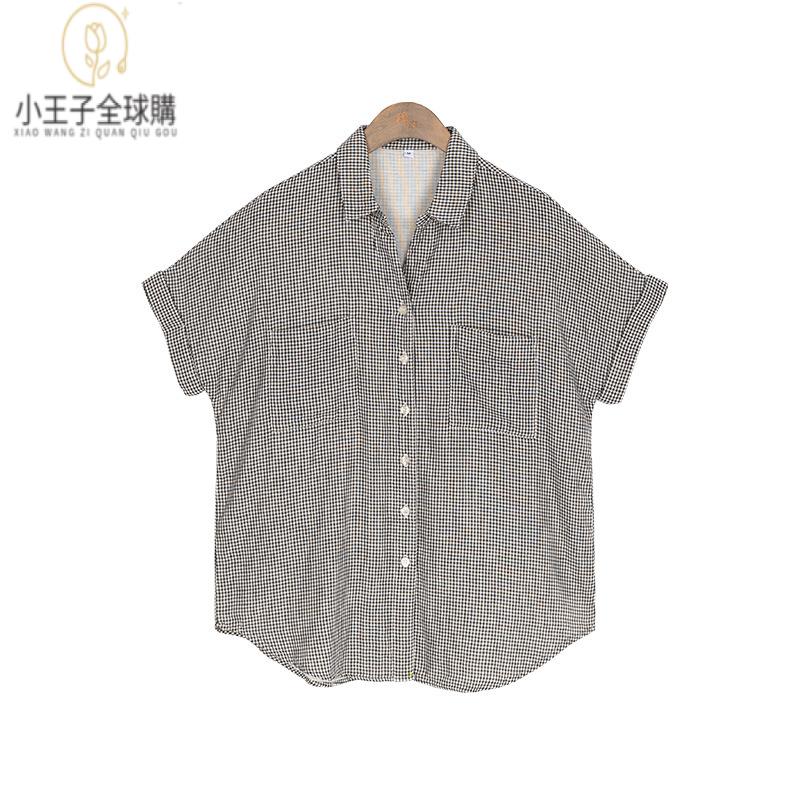 【公司現貨速發】免運 開發票 小王子女裝夏新雙層棉襯衫短袖休閑舒適上衣女通勤百搭短袖襯衫女裝上衣 流行女裝 棉麻 早秋 日韓女裝