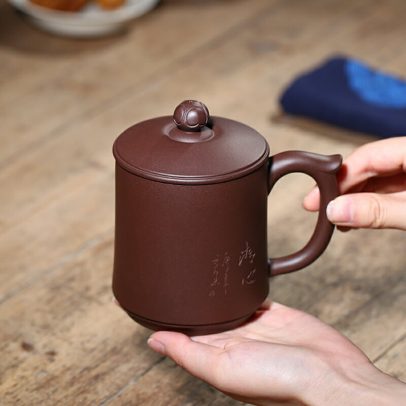 宜興 紫砂茶杯 寿桃主人杯 茶器 茶杯 煎茶道具 Q 宜兴紫砂主人杯品