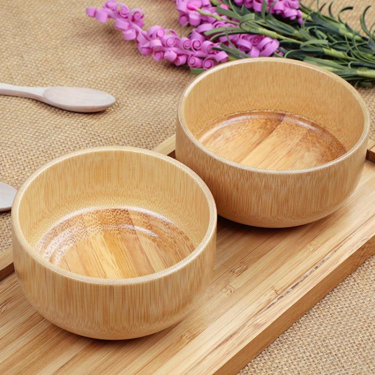 天然竹製竹碗生活用品餐具家用竹碗植物漆竹製碗環保帶竹勺竹筷裝 雙11全館免運