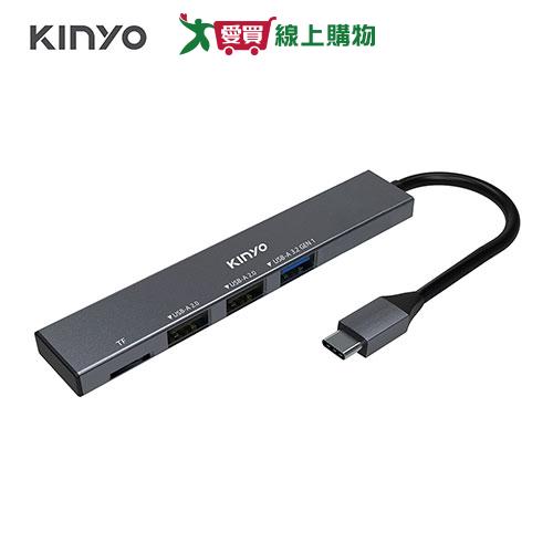 KINYO TypeC 3PORT讀卡集線器 HUB-33C【愛買】