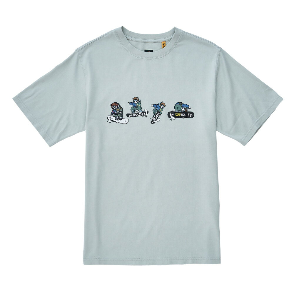 中性款滑雪板動作繡花短袖TEE-淺灰【5th STREET】【APP下單享4%點數】 ★春夏新品 3