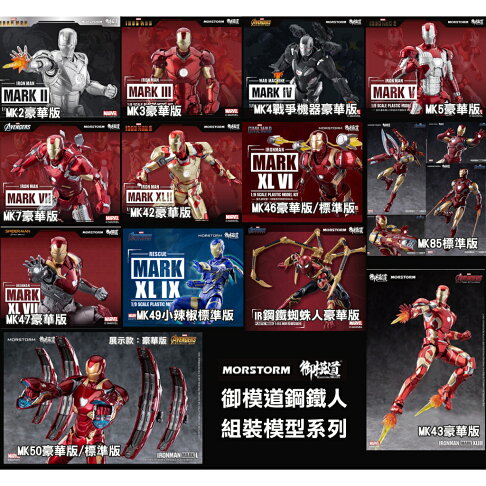 ISONA 23公分御模道鋼鐵人拼裝模型 鋼鐵人組裝模型 MK2 mk3 mk7 mk5 0