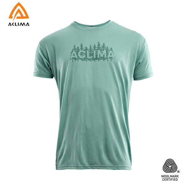 挪威[ACLIMA] LW Classic Tee Woodprint M / 歐洲製男款美麗諾羊毛快乾輕量LOGO T恤《長毛象休閒旅遊名店》