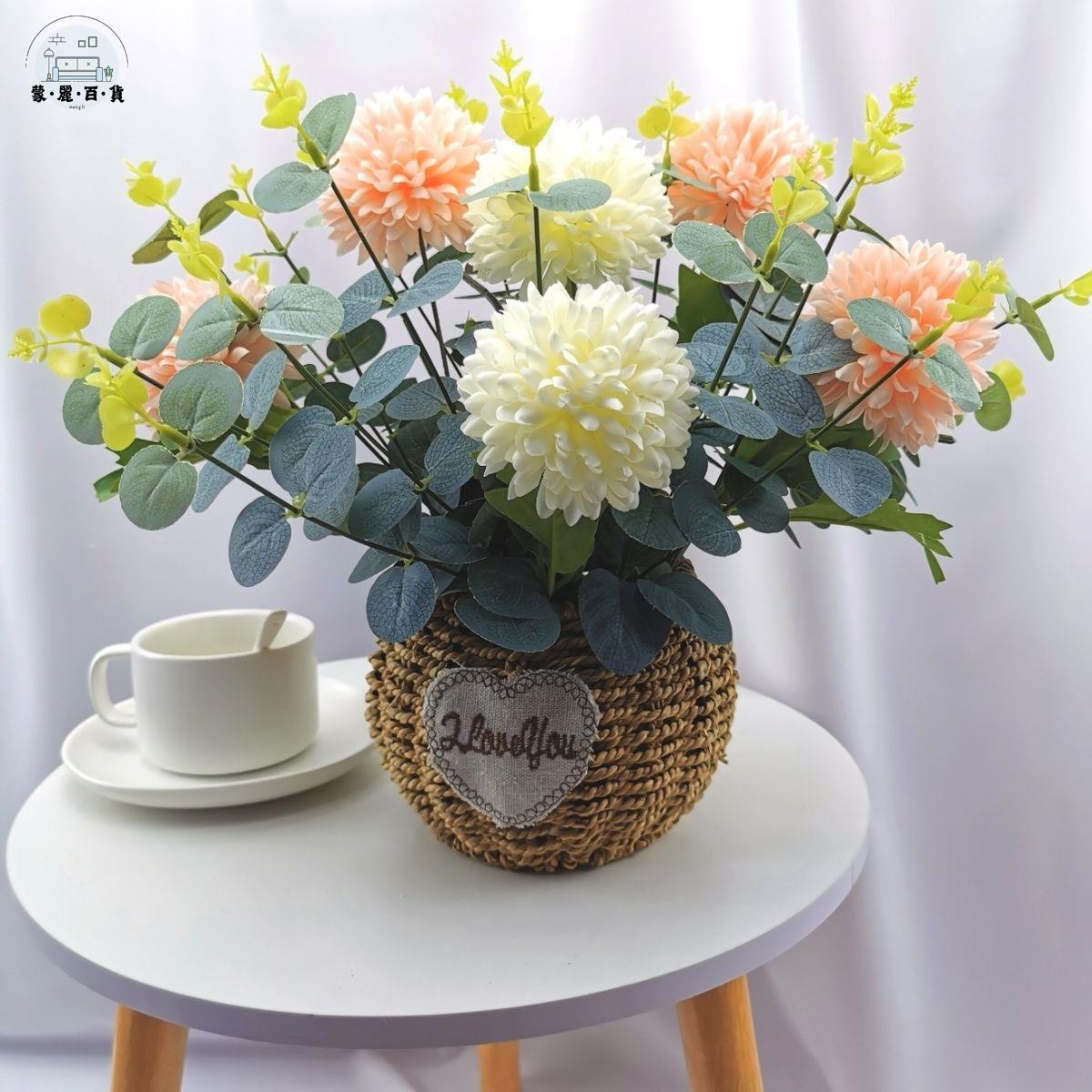仿真花 人造花 假花 高檔客廳仿真花裝飾花餐桌擺設假花電視櫃茶幾空調擺件牡丹插花藝特惠/全館折扣 可開發票 s5412