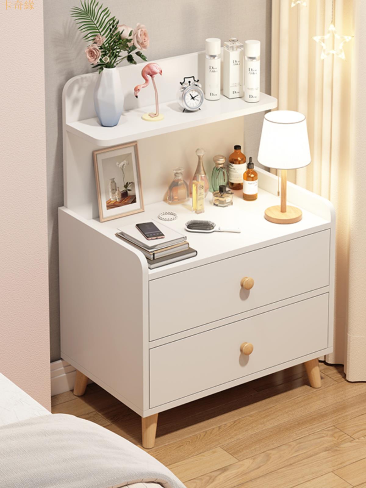 床頭柜現代簡約臥室床邊柜網紅創意小柜子簡易出租屋用床頭置物架
