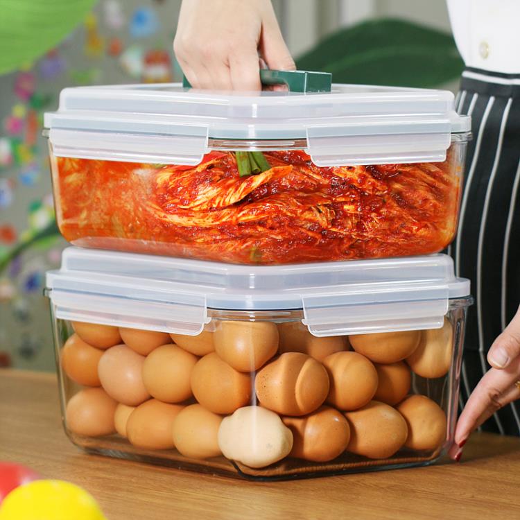 6L超大號密封盒高硼硅玻璃大容量微波長方形保鮮冰箱收納盒泡菜盒 全館免運