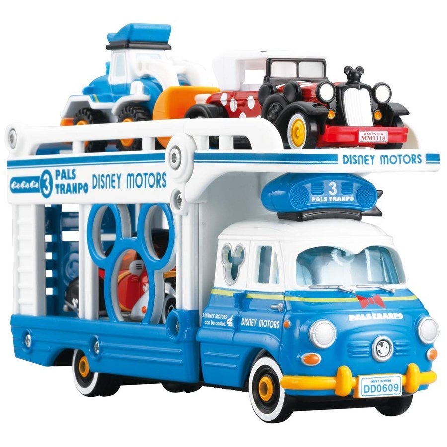 大賀屋 日貨 唐老鴨 迪士尼 運輸車 Tomica 多美 收納車 多美小汽車 合金車 玩具車 正版 L00011165