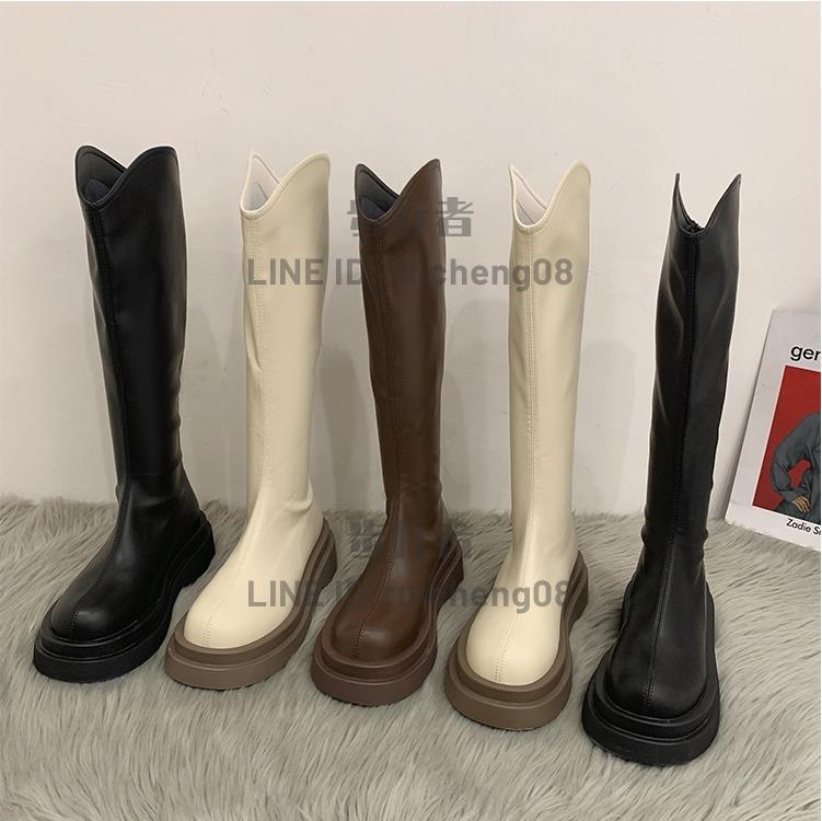 長筒靴女冬季新款高筒小個子長靴防滑不過膝厚底騎士靴子潮【步行者戶外生活館】