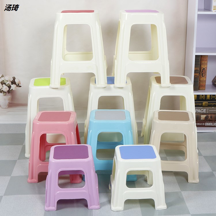 加厚家用 歐式成人 塑料凳子 高凳 餐桌椅子簡歐時尚熟膠凳子創意