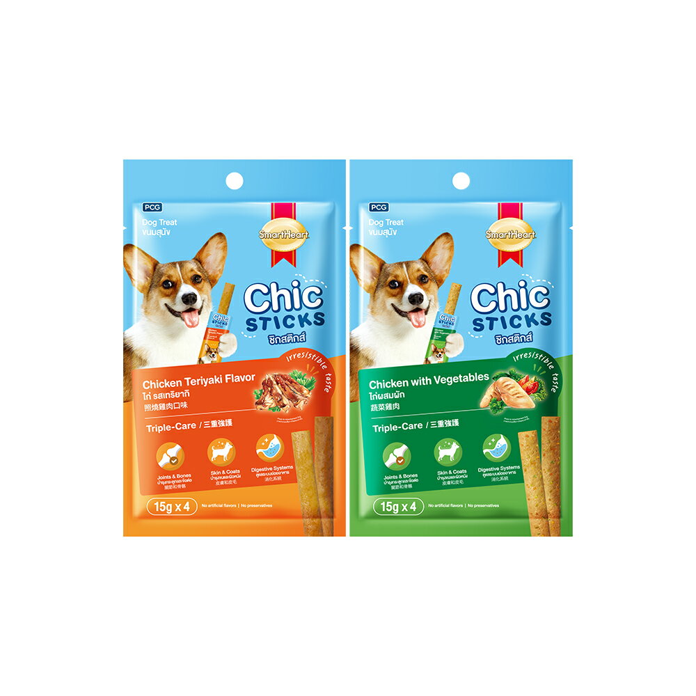 SmartHeart 慧心柯雞棒(雞肉條)-多種口味選擇 15g(4入袋裝) 1