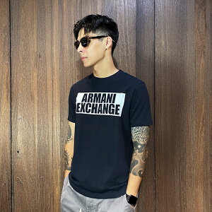 美國百分百【全新真品】Armani Exchange 短袖 T恤 AX 上衣 logo 短T 深藍 I487