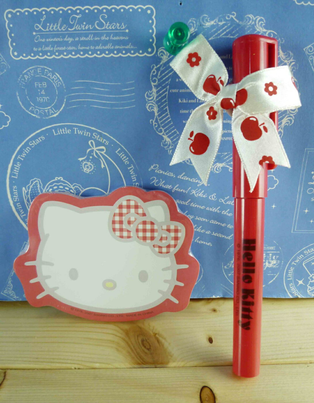 【震撼精品百貨】Hello Kitty 凱蒂貓 KITTY造型原子筆附便條-大臉造型 震撼日式精品百貨