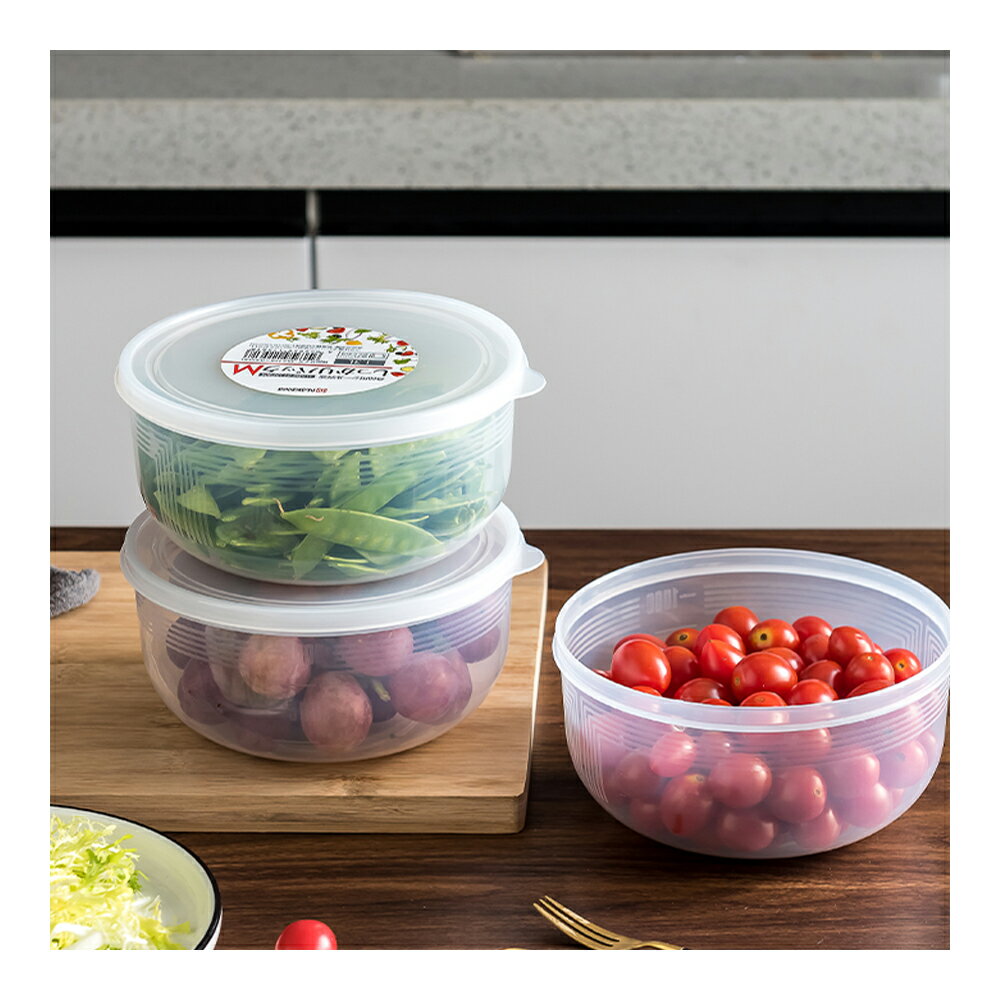 【日本NAKAYA】日本製造圓形透明收納/食物保鮮盒800ML 1