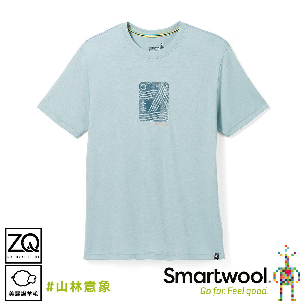 【SmartWool 美國 塗鴉短Tee《山林意象 鉛灰》】SW017097/排汗衣/機能衣/短T