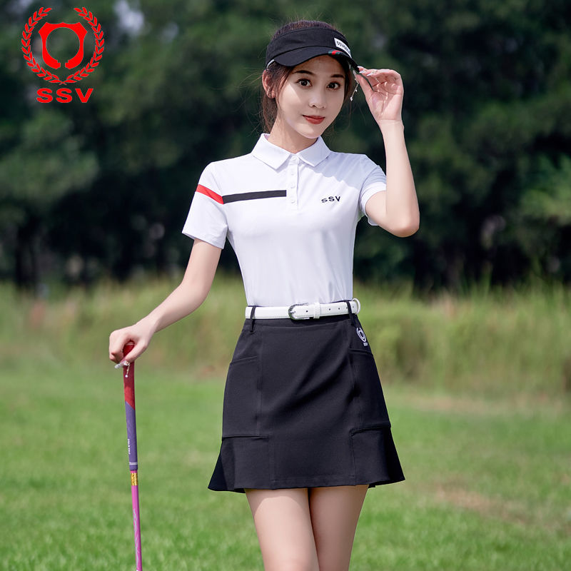 高爾夫服裝女套裝上衣短袖短裙GOLF衣服韓版修身吸汗透氣POLO衫夏