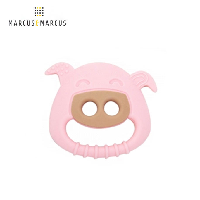 【加拿大 Marcus & Marcus】動物樂園感官啟發固齒玩具 - 粉紅豬 (粉)
