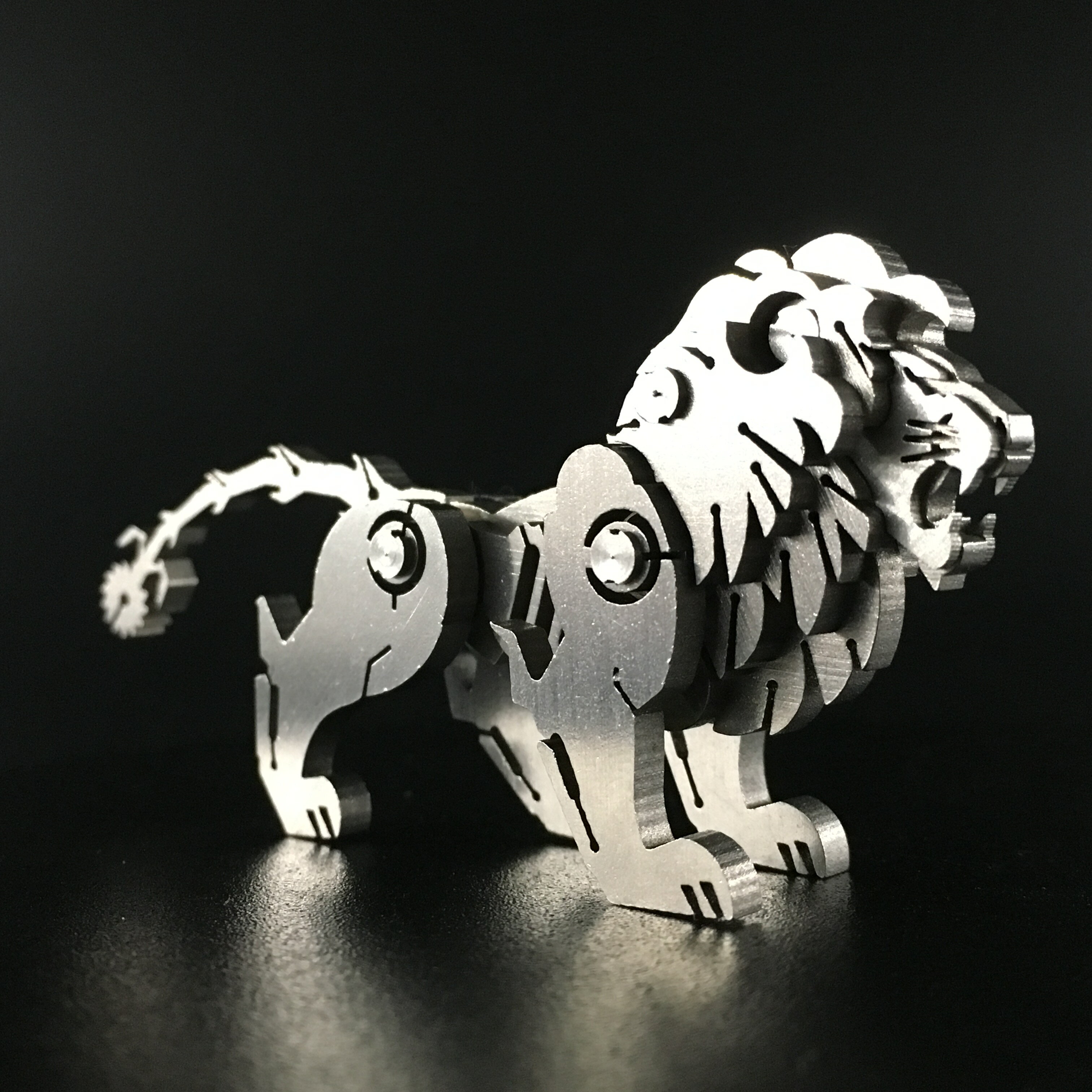 鋼魔獸蝎子王3D立體金屬拼裝模型夢麋獨角獸狼噴火龍兒童益智拼圖 7