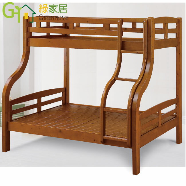 【綠家居】琳特 時尚5尺實木雙層床/子母台組合