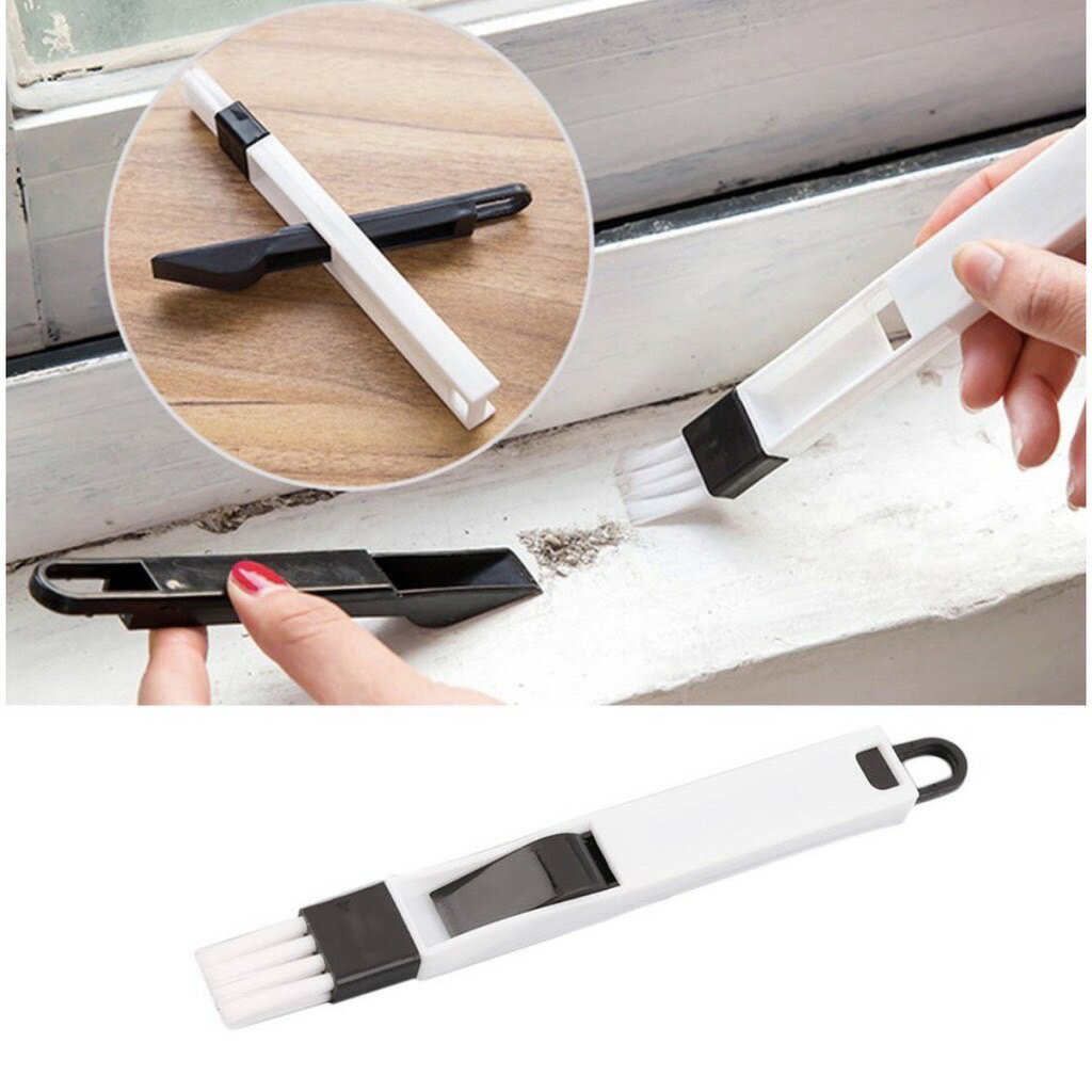 [沐沐屋]窗戶窗槽凹槽清潔刷 紗窗清洗工具 槽溝小刷子帶簸箕縫隙刷 細縫刷 鍵盤刷 死角刷 縫隙灰塵刷 除塵縫隙刷 2