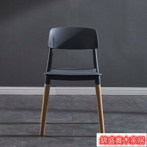 開立發票 餐椅 背靠椅 家用餐椅 餐桌椅北歐現代簡約家用塑料椅實木餐廳餐椅才子椅成人靠背椅會議椅子ff1104