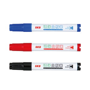 SKB 秘書白板筆 2mm / 圓頭 藍/紅/黑 12支入/盒 WK-250