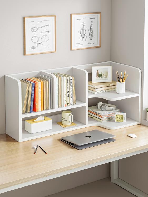 簡易桌上書架學生宿舍桌面收納架辦公桌多層置物架書桌轉角小書柜