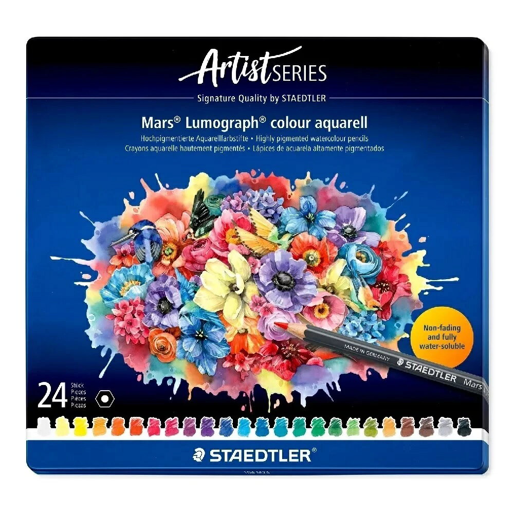 STAEDTLER 施德樓 全新藝術家MS104系列 水性色鉛筆組 24色