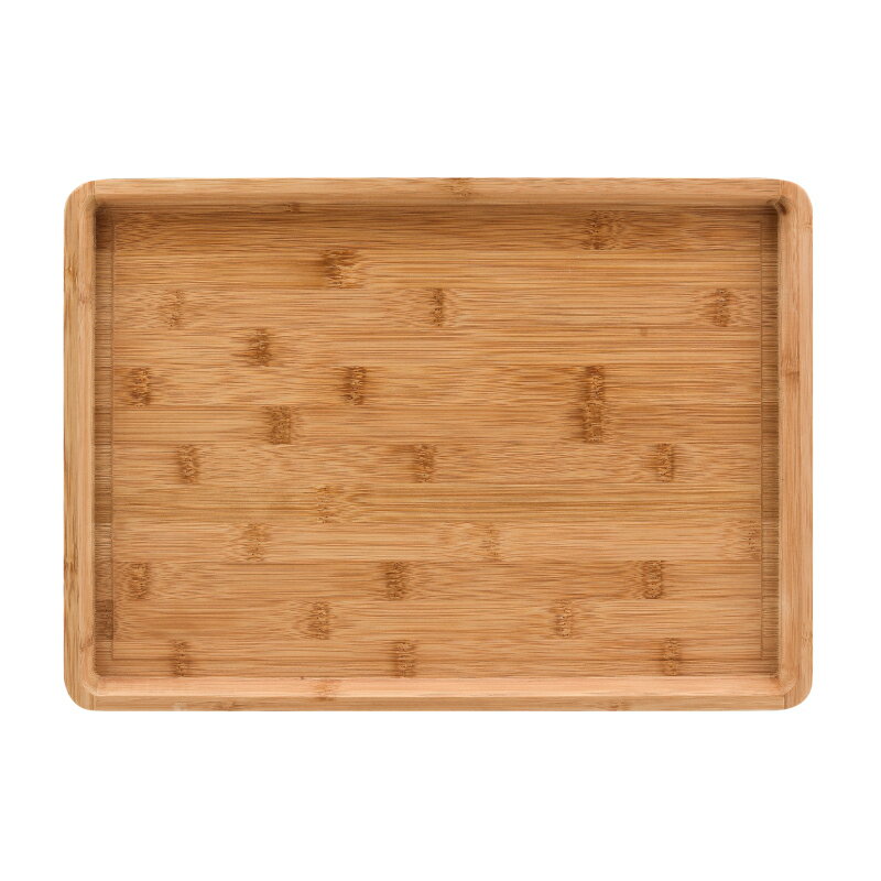 竹木早餐托盤茶盤大號長方形茶托盤水果盤圓形茶水盤餐廳托盤 4