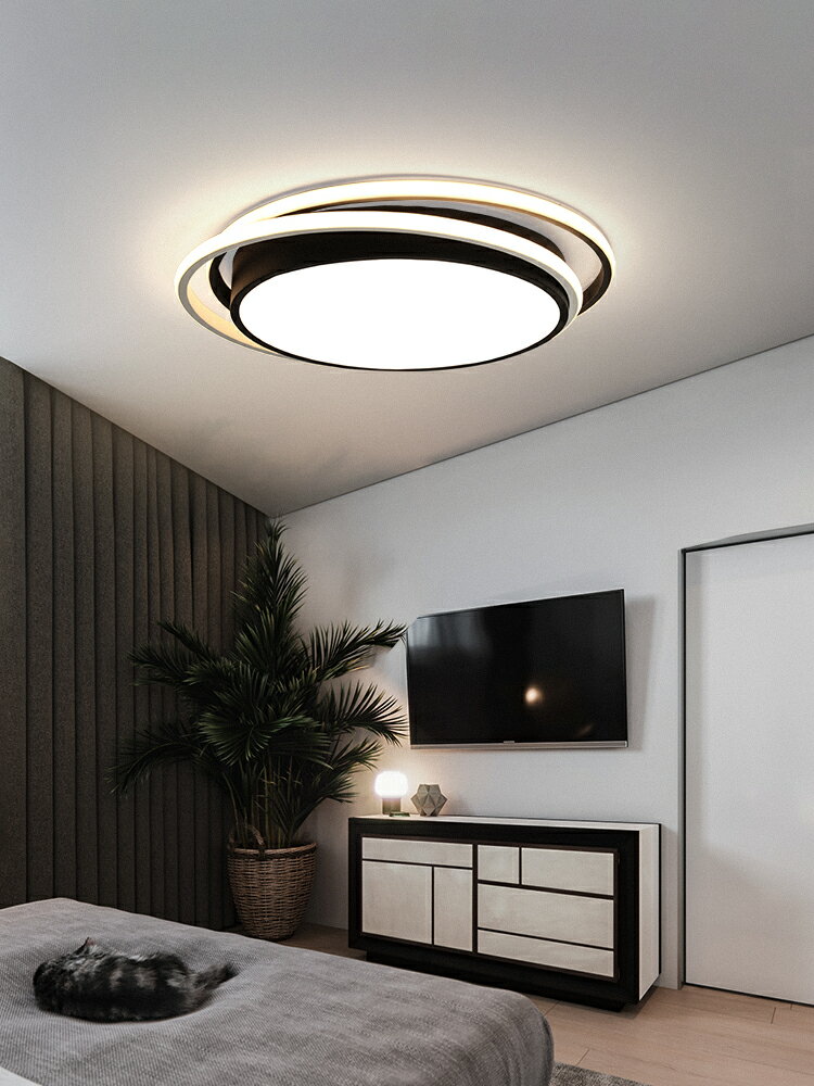 極簡超薄臥室燈吸頂燈現代簡約led創意北歐網紅房間燈輕奢主臥燈