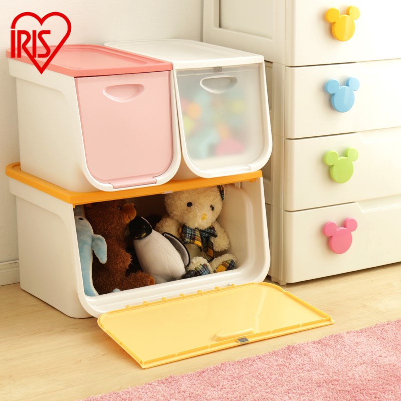 家用前開式可疊加裝玩具收納箱收嬰兒童寶寶衣服衣物儲物架整理盒