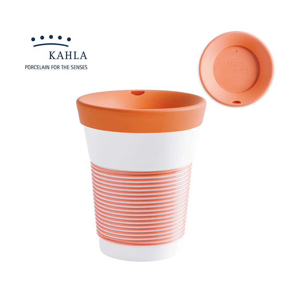 德國Kahla 摩登系列-350ml含蓋隨行杯-夕陽橘-原廠盒裝