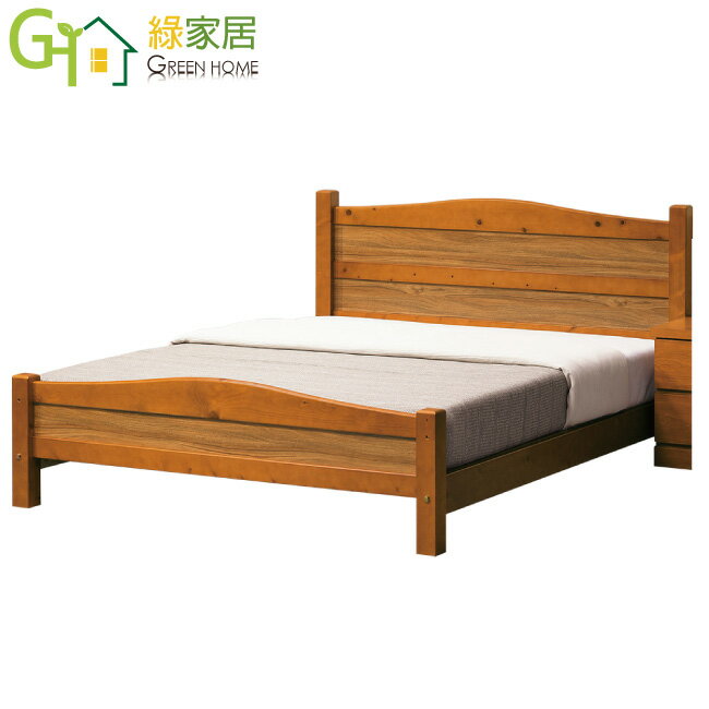 【綠家居】梅納 現代6尺雙人加大實木床台組合(不含床墊)