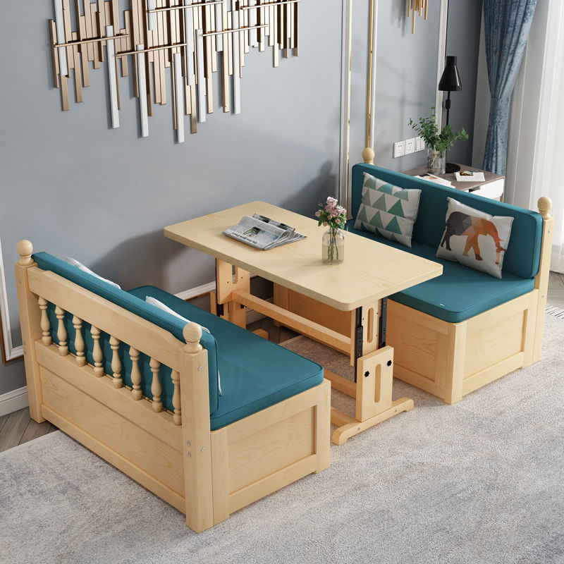 【可開發票】沙發 懶人沙發 實木沙發床兩用小戶型可折疊客廳多功能1.2m家用雙人兒童床帶書桌