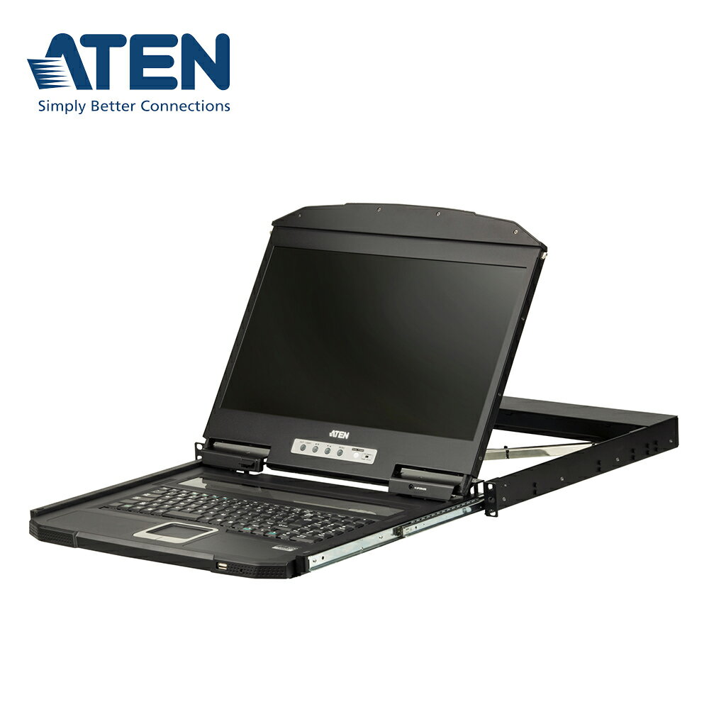 【預購】ATEN CL3700 短機身單滑軌寬螢幕LCD控制端 (USB, HDMI)