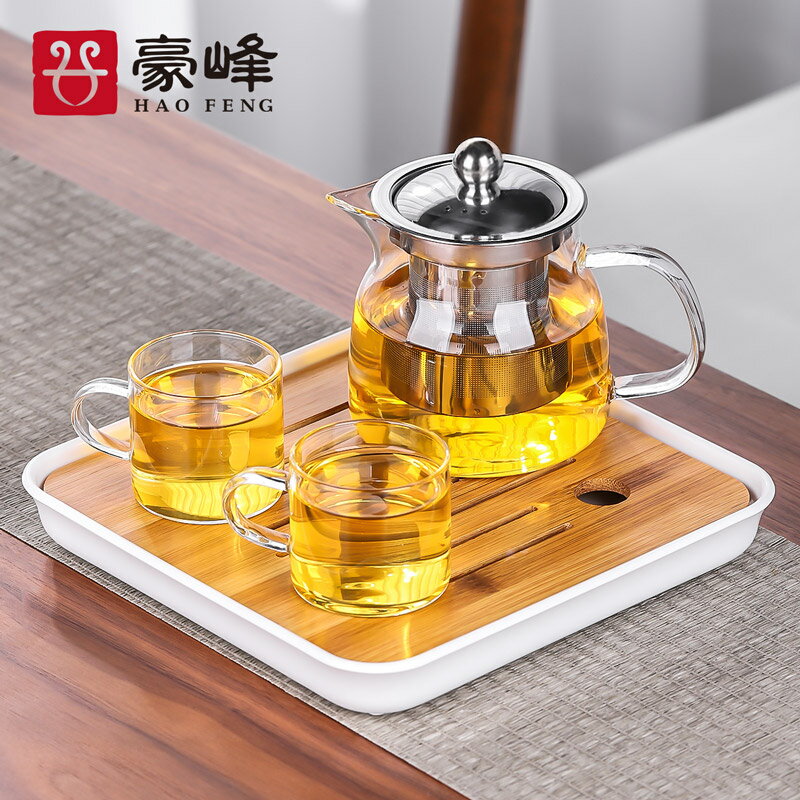 玻璃泡茶壺耐熱玻璃功夫茶具套裝家用泡茶器透明茶杯過濾紅茶
