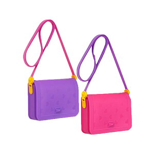 韓國sillymann 100%鉑金矽膠可愛心型兒童包包 (粉/紫)【甜蜜家族】