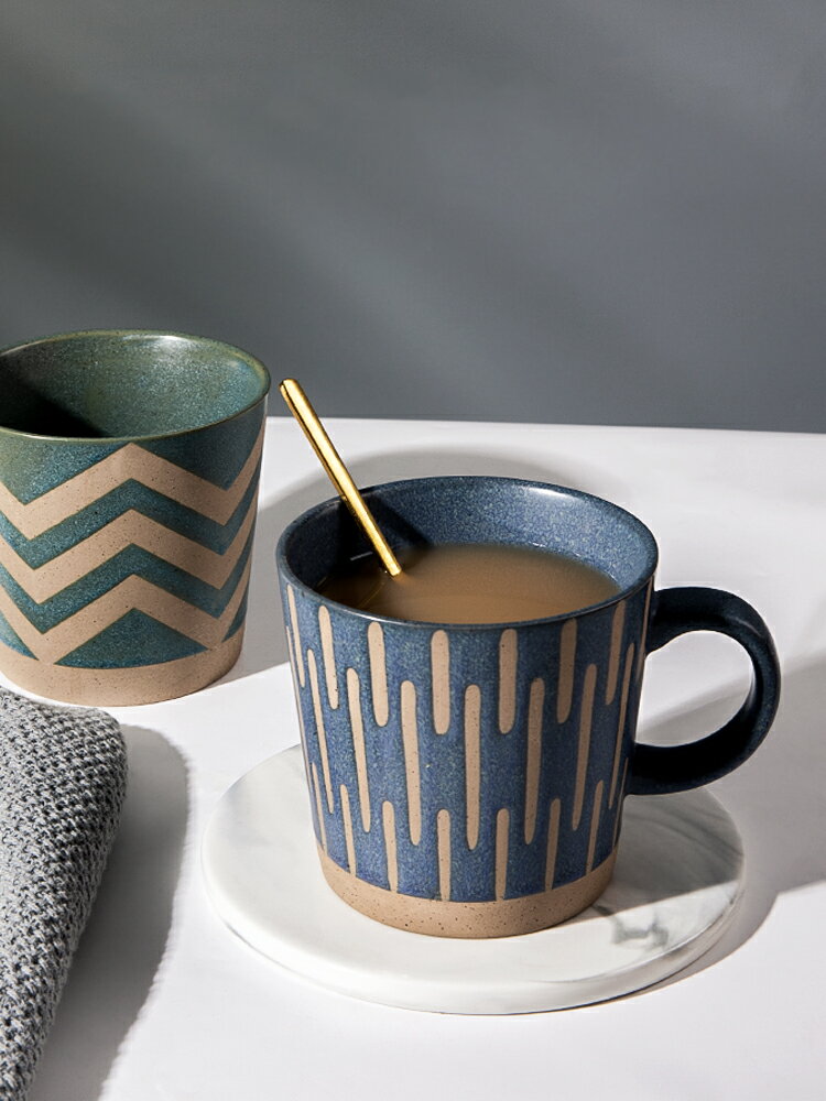 復古陶瓷馬克杯粗陶咖啡杯牛奶杯家用日式創意茶杯辦公室喝水杯子
