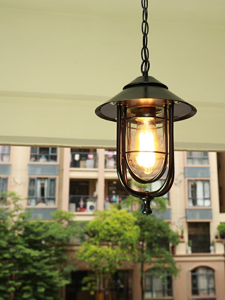 戶外吊燈太陽能庭院燈防水超亮復古工業風室外美式別墅陽臺涼亭燈