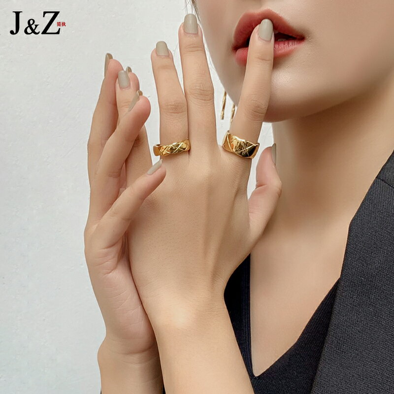 ins潮復古時尚個性戒指女男輕奢日式小眾設計食指指環冷淡風網紅