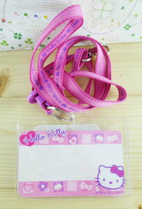 【震撼精品百貨】Hello Kitty 凱蒂貓 KITTY證件套附繩-點心圖案-粉色 震撼日式精品百貨