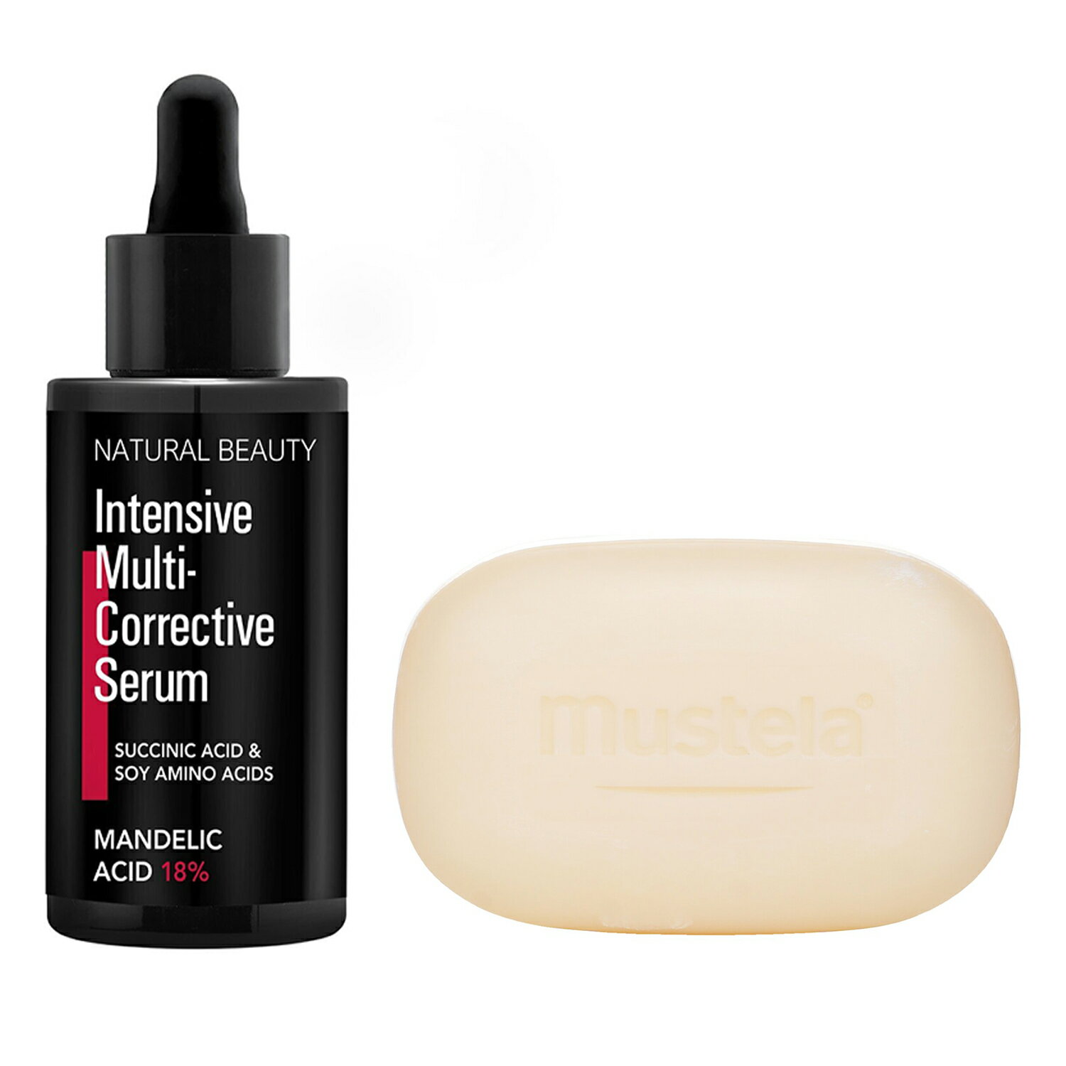 慕之恬廊 Mustela - Mustela 高效滋養皂 100g X Natural Beauty 18%煥新淨膚酸精華 (有效日期: 12/2025) 35ml